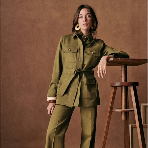 NWT Sezane Monique Jacket. Size 2. Color Khaki. - Picture 3 of 7